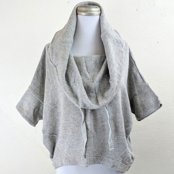 Gray Heather Cowlneck Short Sleeve Sweater Loft - Picture 1 of 8